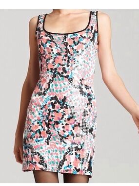 Lilly Pulitzer Lucy Pink and Black Trim Sequin Dress